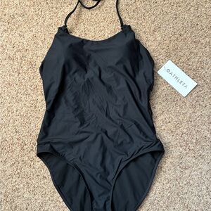 Athleta Women's Classic  keyhole Black One-Piece Swimsuit
